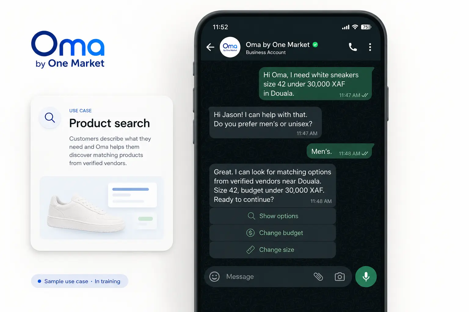 Oma product search use case visual